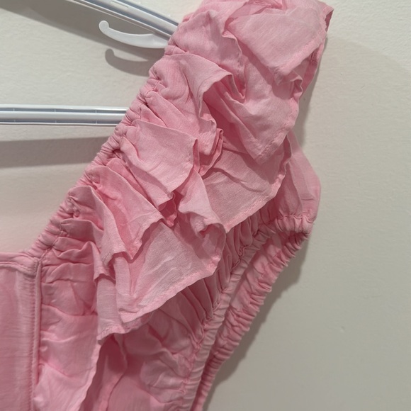 Loveshackfancy ivoire ruffled mini dress pink xs - Picture 4 of 5